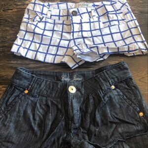 GUESS Jean short and White Checkered Jean short both size: 26